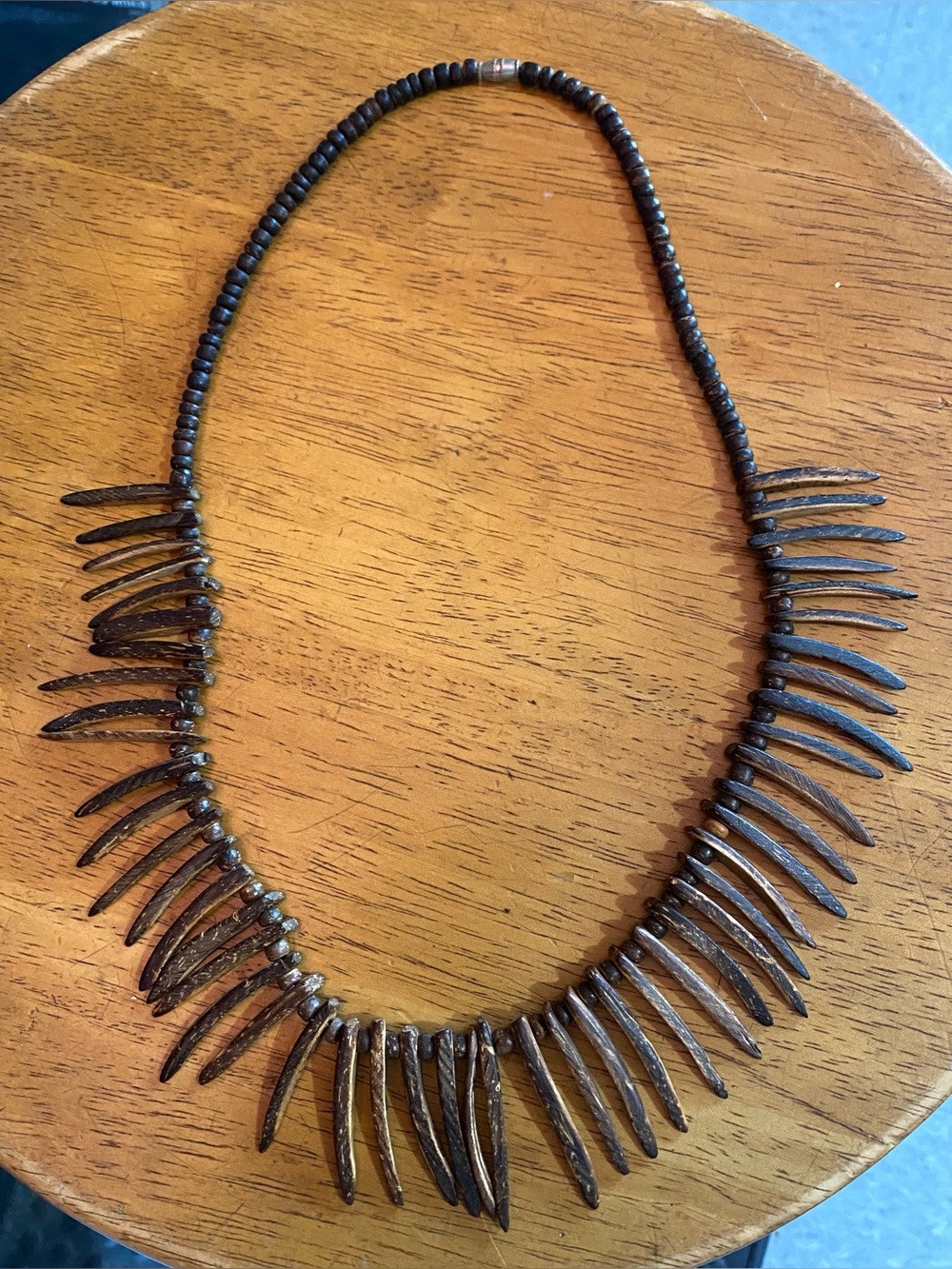 Vintage Carved Coconut Necklace